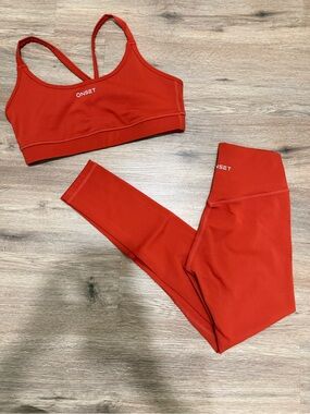 ONSET Orange Active Sports Bra & Leggings Set